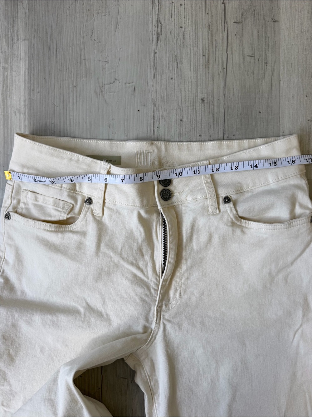 Kut from the Kloth Wide-Leg Cropped Jeans - Cream - Picture 4 of 5